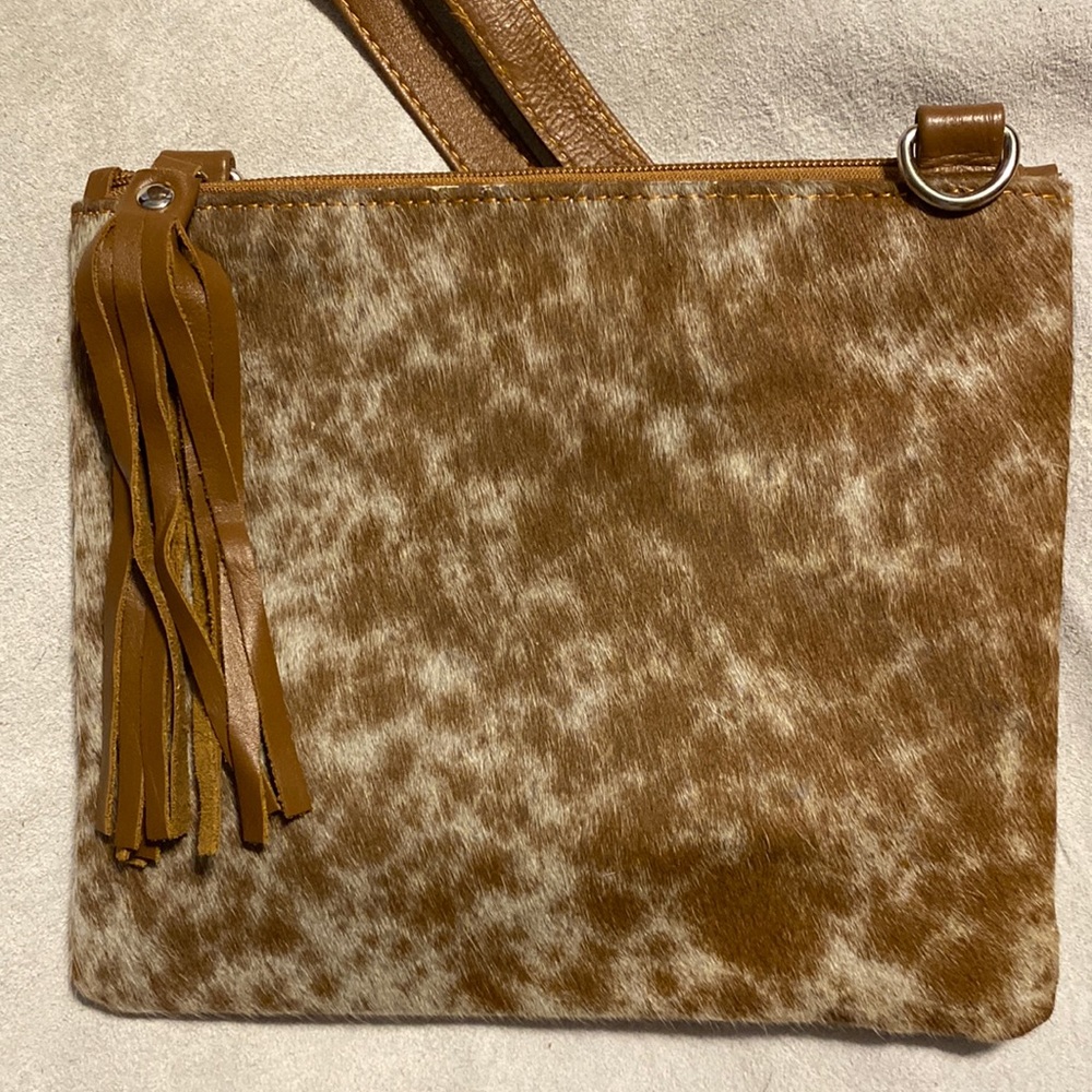1- New Handmade Real Cowhide Leather Cross Body Purse Handbag 9”x8” #4214